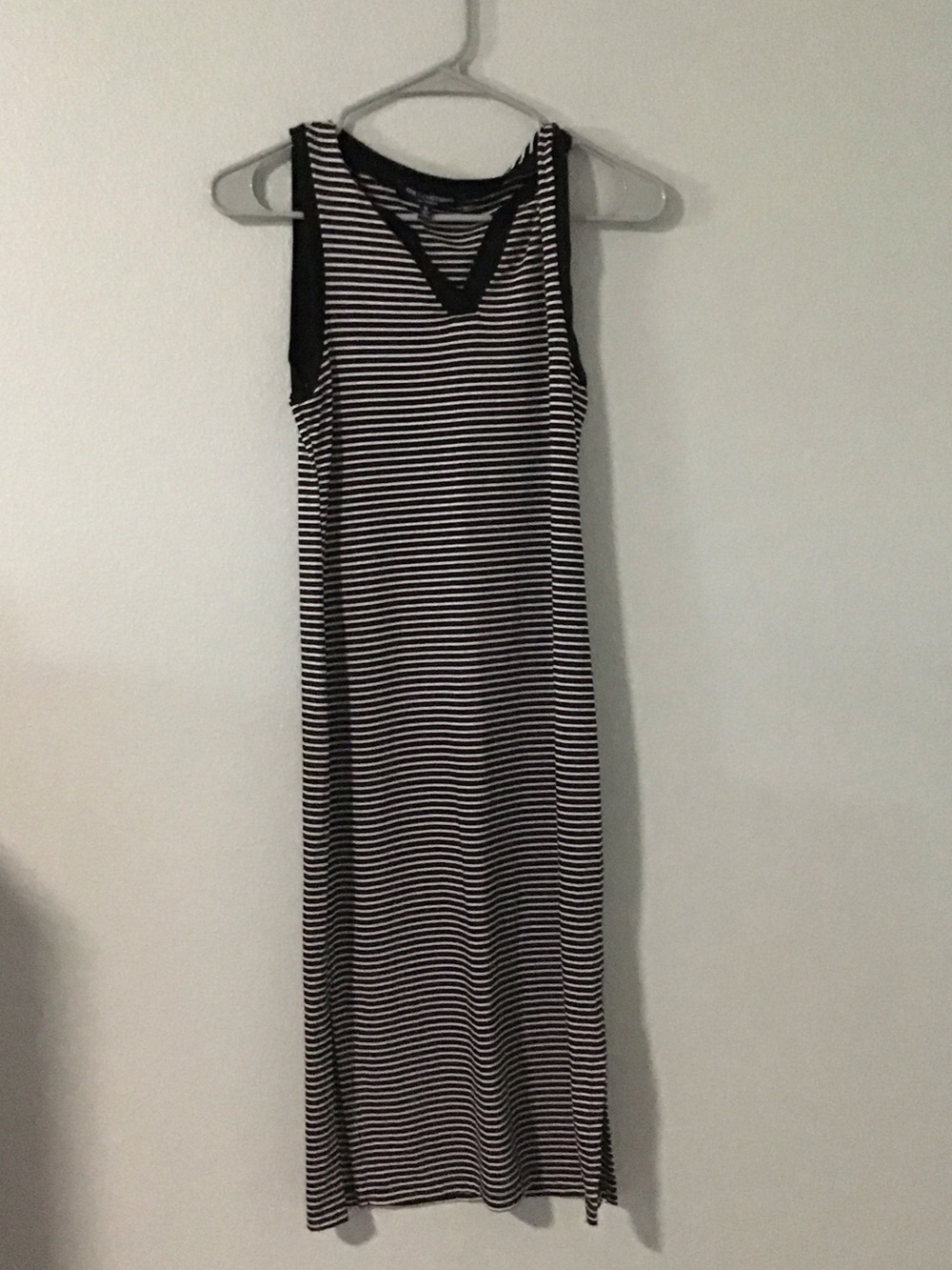 one clothing Black and White Striped Sleeveless Maxi Dress